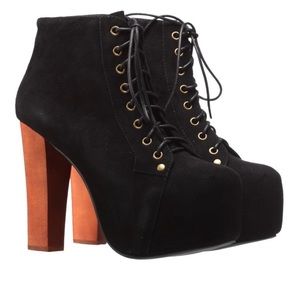Jeffrey Campbell Lita Black Suede Booties 9.5